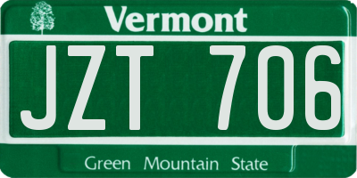 VT license plate JZT706