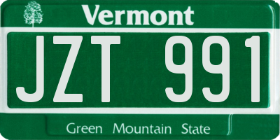 VT license plate JZT991