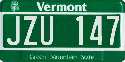 VT license plate JZU147
