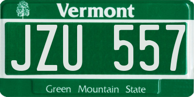 VT license plate JZU557