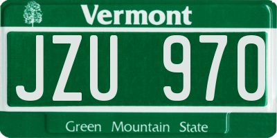 VT license plate JZU970