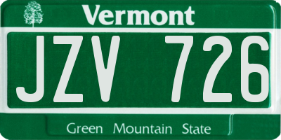VT license plate JZV726