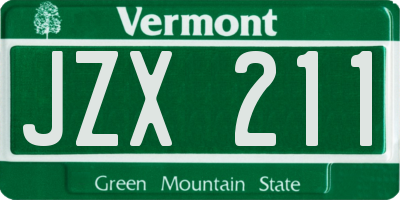 VT license plate JZX211