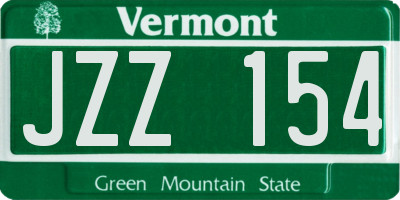 VT license plate JZZ154