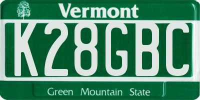 VT license plate K28GBC