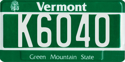 VT license plate K6040