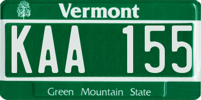 VT license plate KAA155