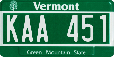 VT license plate KAA451