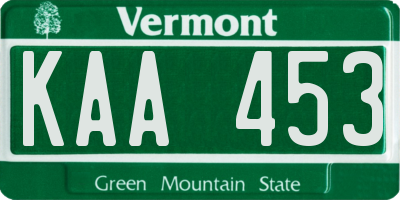 VT license plate KAA453