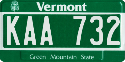VT license plate KAA732