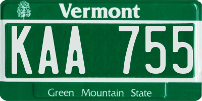 VT license plate KAA755