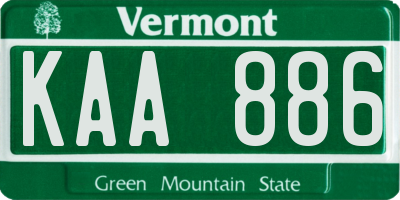 VT license plate KAA886