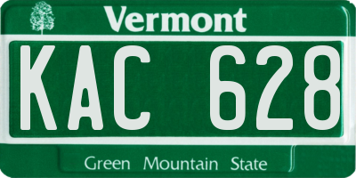 VT license plate KAC628
