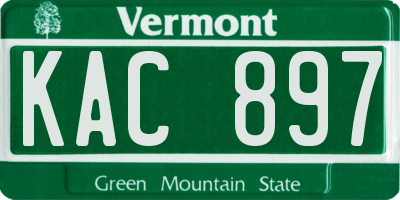 VT license plate KAC897