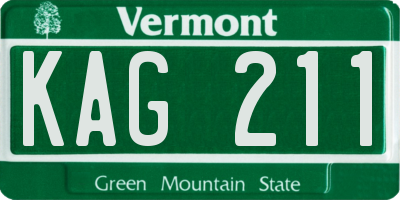 VT license plate KAG211