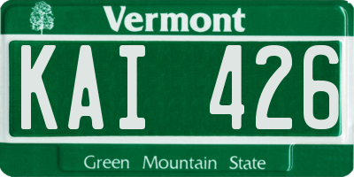 VT license plate KAI426