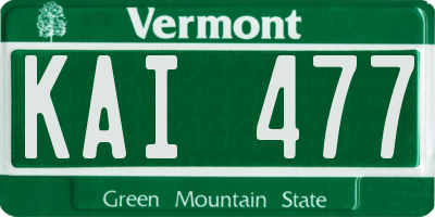 VT license plate KAI477