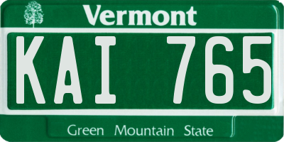 VT license plate KAI765