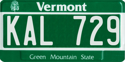 VT license plate KAL729