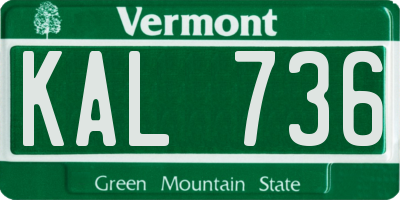 VT license plate KAL736