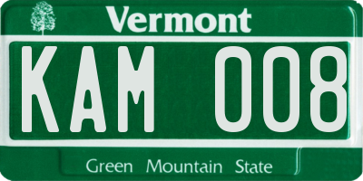 VT license plate KAM008