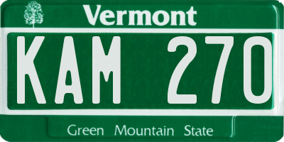 VT license plate KAM270