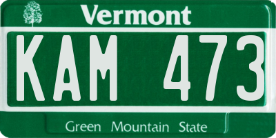 VT license plate KAM473