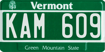 VT license plate KAM609