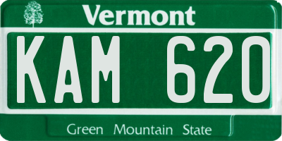 VT license plate KAM620