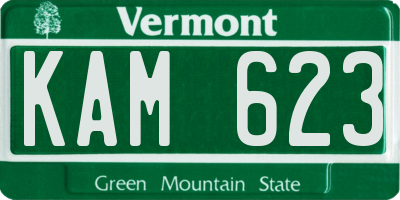 VT license plate KAM623