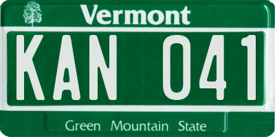 VT license plate KAN041