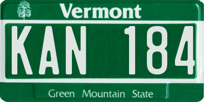 VT license plate KAN184