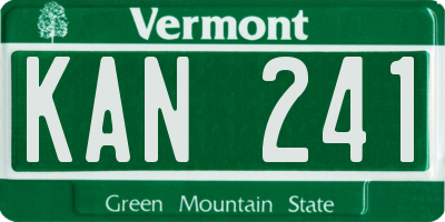 VT license plate KAN241