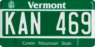 VT license plate KAN469