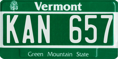 VT license plate KAN657