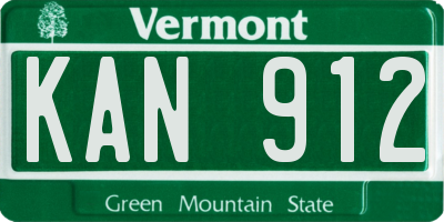 VT license plate KAN912