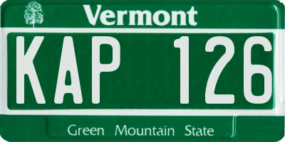 VT license plate KAP126