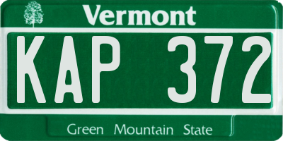 VT license plate KAP372