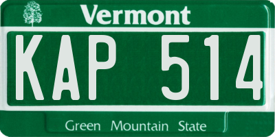 VT license plate KAP514