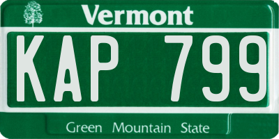 VT license plate KAP799