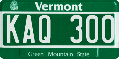 VT license plate KAQ300