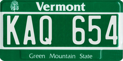 VT license plate KAQ654