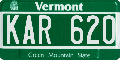 VT license plate KAR620