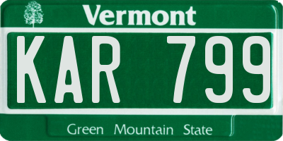 VT license plate KAR799