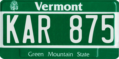 VT license plate KAR875