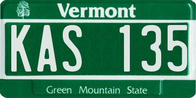 VT license plate KAS135