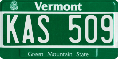 VT license plate KAS509