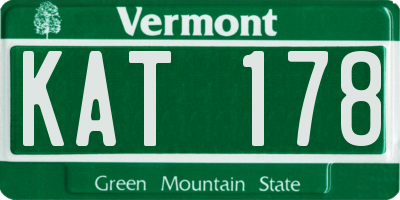 VT license plate KAT178