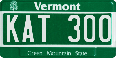 VT license plate KAT300