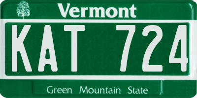 VT license plate KAT724